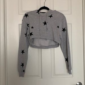 Star cropped hoodie